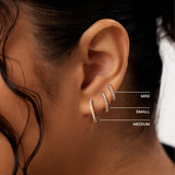 Gold Huggie Hoop Earrings - Pave Huggie Hoops Small