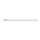 Lab Grown White Sapphire and Canary Mixed Shape Tennis Bracelet