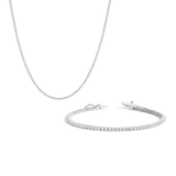 Lab Grown White Sapphire Tennis Set