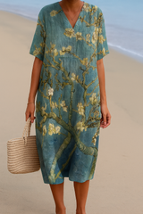 Mara – Robe Fleurie Vert d'Eau