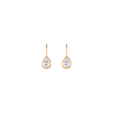 Pear Lab Grown White Sapphire Bezel Drop Earrings