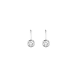 Round Lab Grown Diamond Bezel Drop Earrings