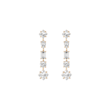 Lab Grown White Sapphire Mosaic Tennis Earrings