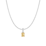 7ct Emerald Tennis Charm Necklace Set