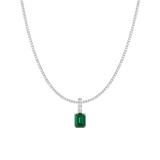 7ct Emerald Tennis Charm Necklace Set