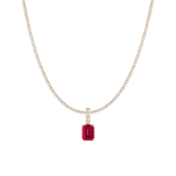 7ct Emerald Tennis Charm Necklace Set