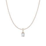 7ct Emerald Tennis Charm Necklace Set