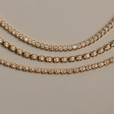 Lab Grown White Sapphire S Estate Tennis Necklace