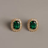 Lab Grown Green Emerald Alexandra Earrings