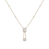 Lab Grown White Sapphire Edwardian Lariat Necklace