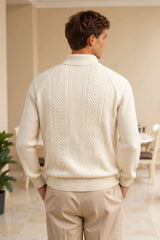 Sweater de Malha Misturada - Relaxada