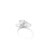 Toi et Moi Gemstone Classic Ring - White Topaz & White Topaz