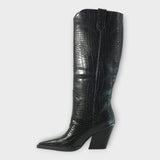 Bottes à Motif Croco et Talon Élégant