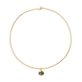 Lab Grown Green Sapphire Oval Pendant Collar Necklace