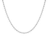 Lab Grown White Sapphire Georgian Tennis Necklace