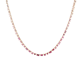 Pink Ombré Mosaic Tennis Necklace