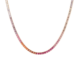 Pink Ombré Baguette Tennis Necklace