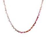 Pink Ombré Mixed Shape Tennis Necklace