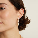 Lab Grown White Sapphire Mosaic Tennis Earrings