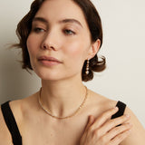 Lab Grown White Sapphire Mosaic Tennis Earrings