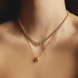 Lab Grown White Sapphire Graduated Georgian Tennis Necklace
