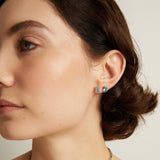Lab Grown Aquamarine Mosaic Stud Earrings