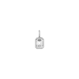 Emerald Lab Grown White Sapphire Bezel Pendant