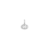 Oval Lab Grown White Sapphire Bezel Pendant