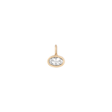 Oval Lab Grown White Sapphire Bezel Pendant