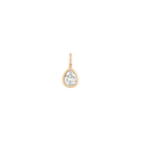 Pear Lab Grown White Sapphire Bezel Pendant