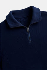 Sweater de Gola Alta com Zíper