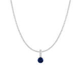 7ct Round Tennis Charm Necklace Set