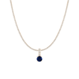 7ct Round Tennis Charm Necklace Set