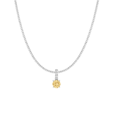 7ct Round Tennis Charm Necklace Set