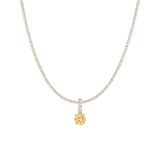7ct Round Tennis Charm Necklace Set