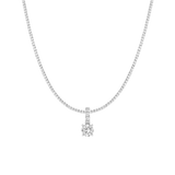 7ct Round Tennis Charm Necklace Set