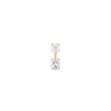 Lab Grown White Sapphire Ear Jacket - Oval Bottom Stone