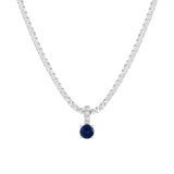 7ct Round Tennis Charm Necklace Set