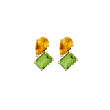 Toi et Moi Gemstone Heirloom Earring - Peridot & Citrine