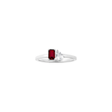 Toi et Moi Gemstone Mini Classic Ring - Red Garnet & White Topaz
