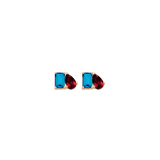 Toi et Moi Gemstone Mini Classic Earring - London Blue Topaz & Garnet