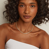 Lab Grown White Sapphire S Estate Tennis Necklace