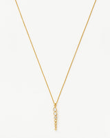 Beaded Stone Drop Pendant Necklace