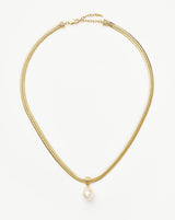 Baroque Pearl Snake Chain Pendant Necklace | 18ct Gold Vermeil/Pearl