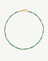 Beaded Gemstone Choker | 18ct Gold Plated/Mojito Green