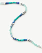 Beaded Gemstone Choker | Silver Plated/Lagoon Blue