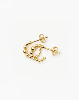 Beaded Mini Hoop Earrings | 18ct Gold Plated