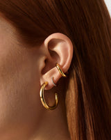 Tunnel Large Hoop Earrings | 18ct Gold Plated