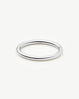 Chunky Round Hinged Bangle | Platinum Plated
