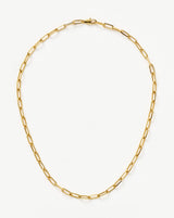 Classic Mini Short Paperclip Chain Necklace | 18ct Gold Plated